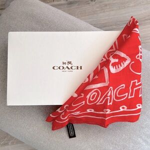 Coach Silk Square Patterned Scarf w/ Gift Box